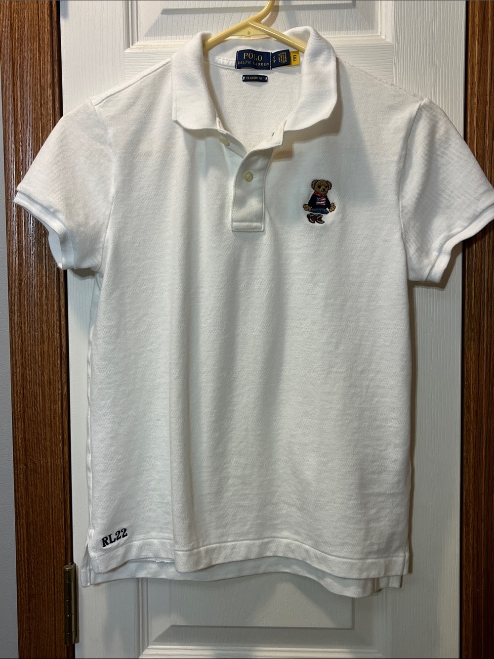 Polo Ralph Lauren Americana Cowgirl Bear White Polo Shirt Women’s Small Petite